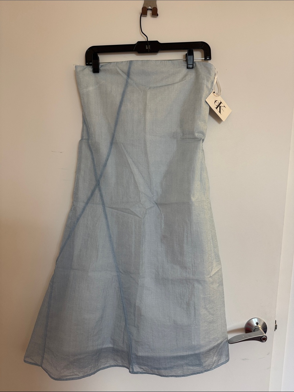 Calvin Klein Pale Blue Strapless A-Line Skirt, made in Italy!